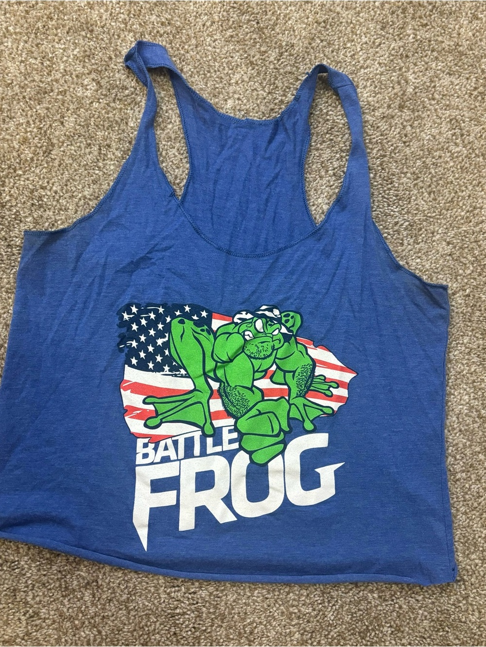 🐸 Battle Frog Graphic Blue Tank Top
